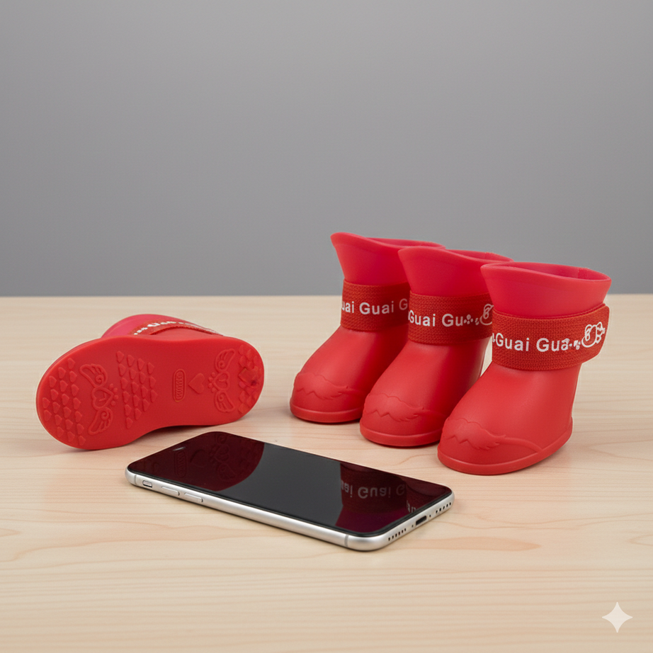 Dog Rain Boots Waterproof Non-Slip Shoes for Small Pets