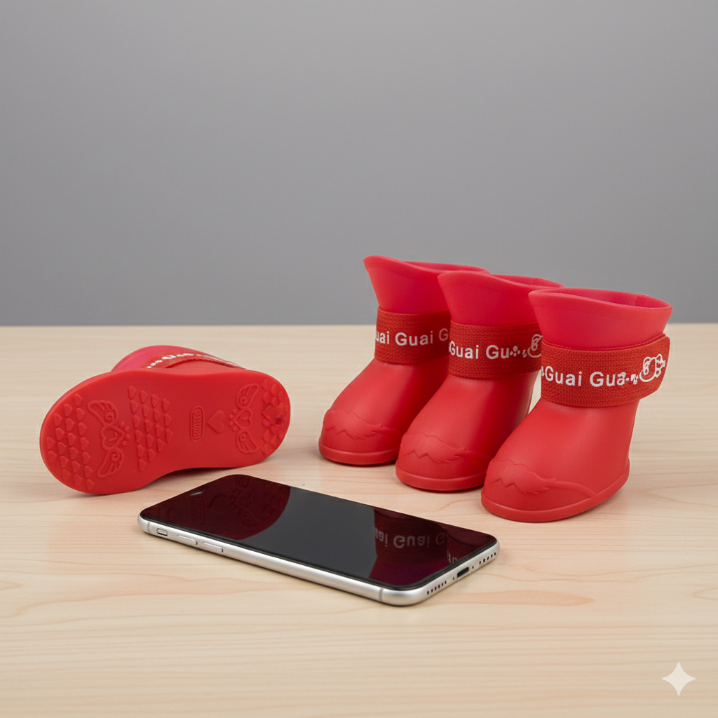 Dog Rain Boots Waterproof Non-Slip Shoes for Small Pets