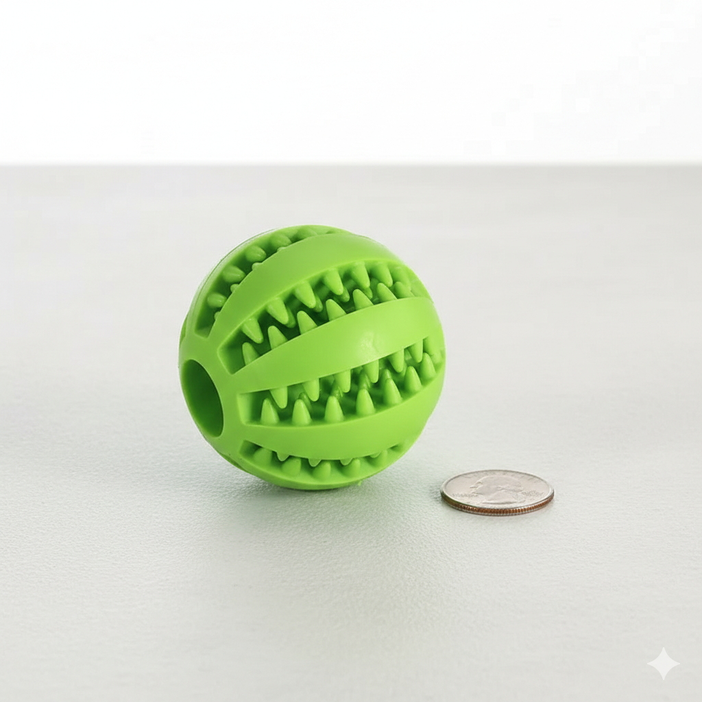 Extra-Tough Natural Rubber Dog Chew Ball – 5cm, Interactive