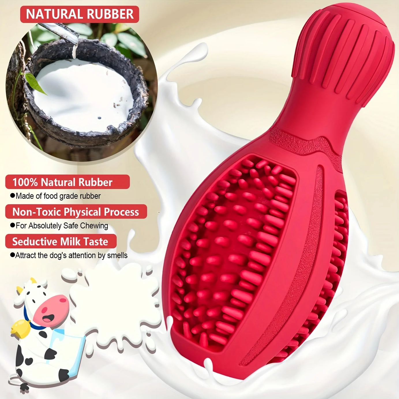 Durable Dog Chew Toy Dispenser with Slow-Feeding & Teeth Cleaning