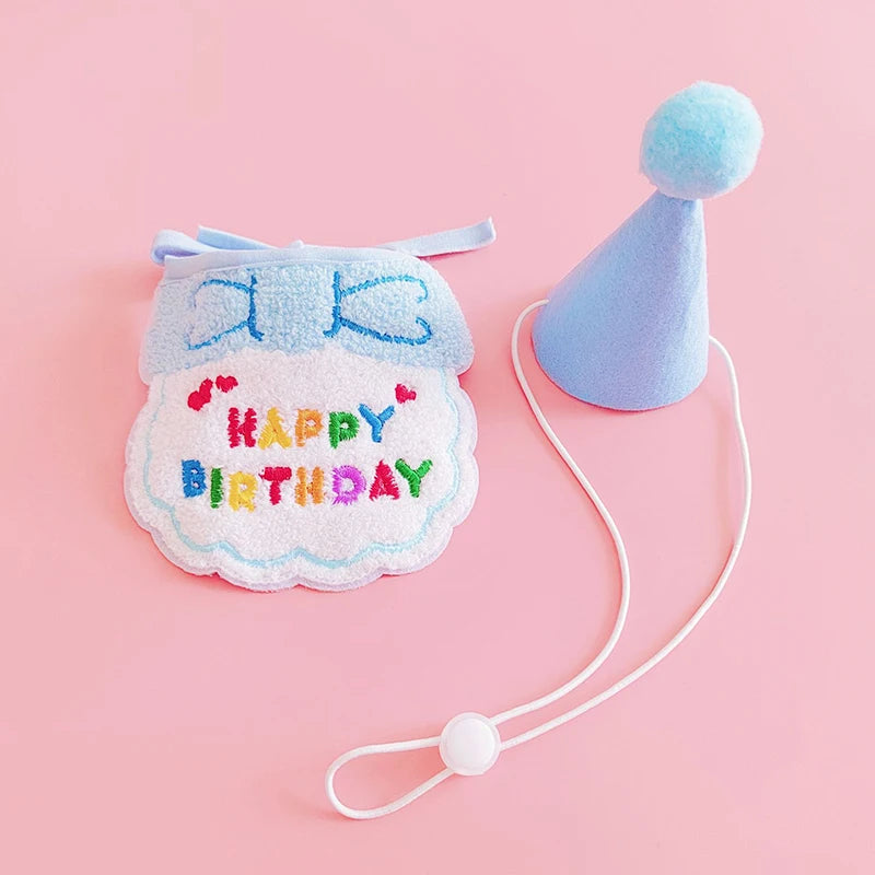 Pet Birthday Hat & Bib Set – Cute Costume for Cats & Dogs