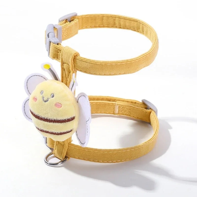 Cartoon Bee Pet Harness Leash Set for Small/Medium Dogs/ Cats