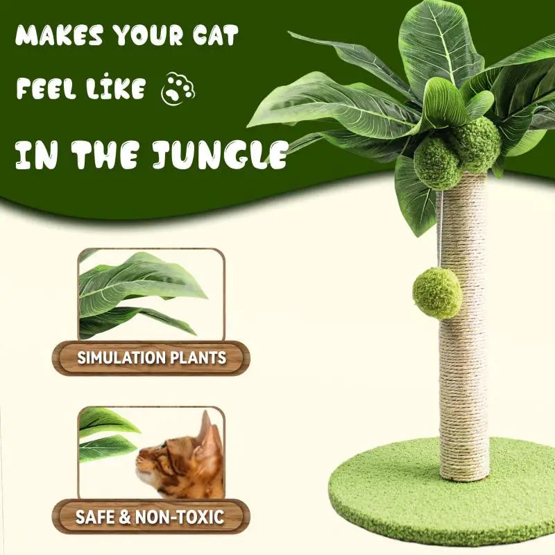 Funny Cat Toy Sisal Scratcher Climbing Post & Balls