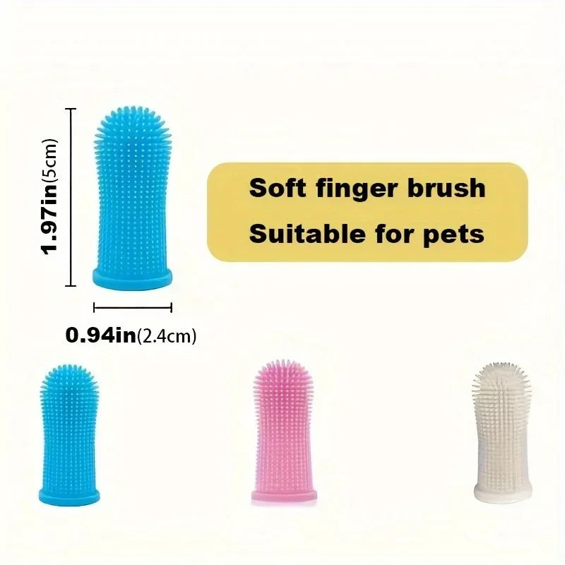 3/1Pcs Pet Finger Toothbrush for Cats & Small Dogs Teeth