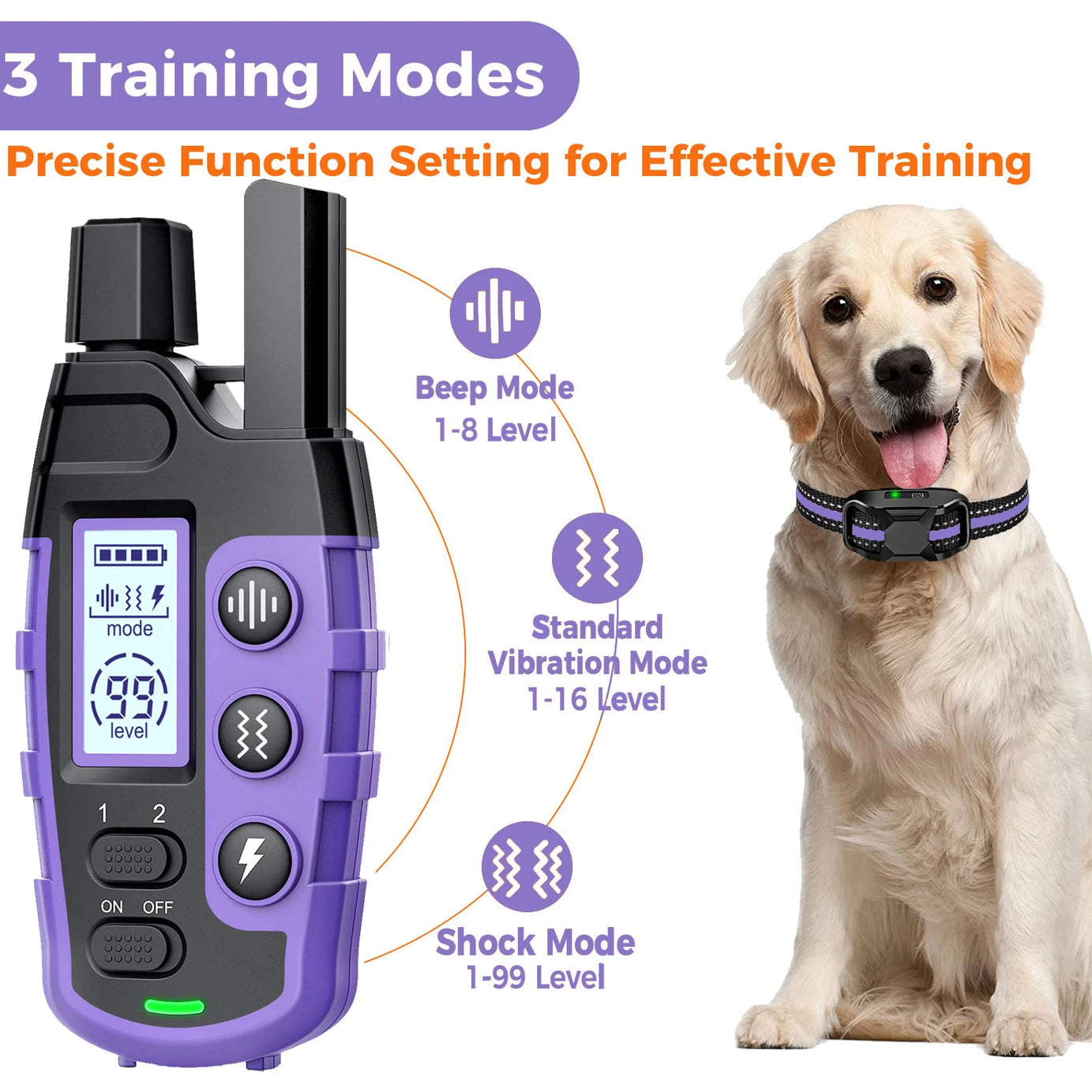 3300FT Electric Dog Training Collar - Remote Control & Waterproof