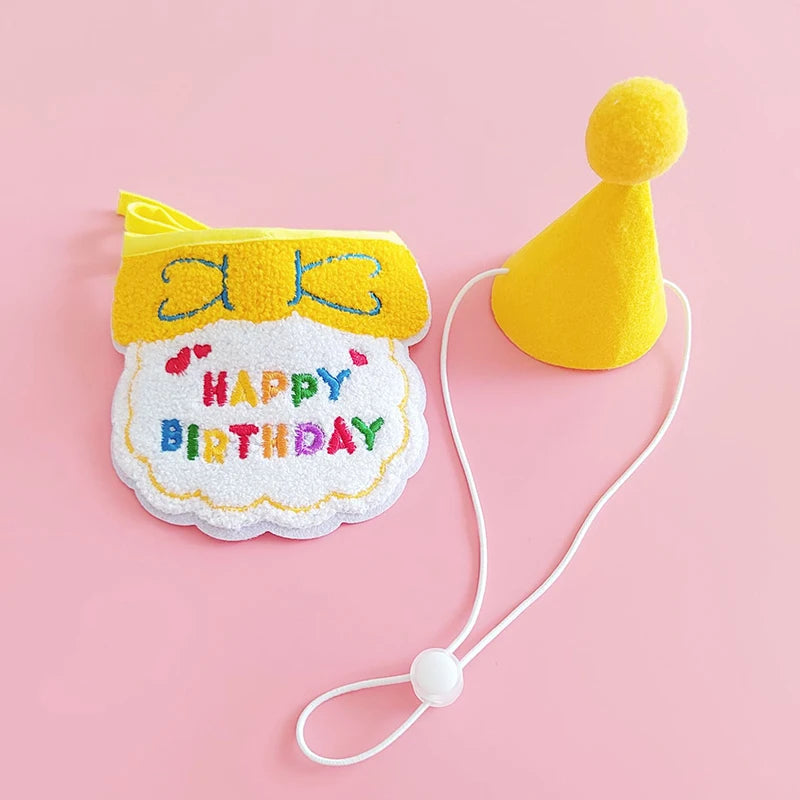 Pet Birthday Hat & Bib Set – Cute Costume for Cats & Dogs