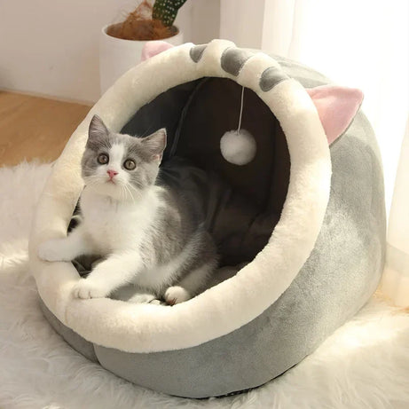 Cozy Cat Bed House Nest Cushion Tent Pet Sleeping Cave Basket