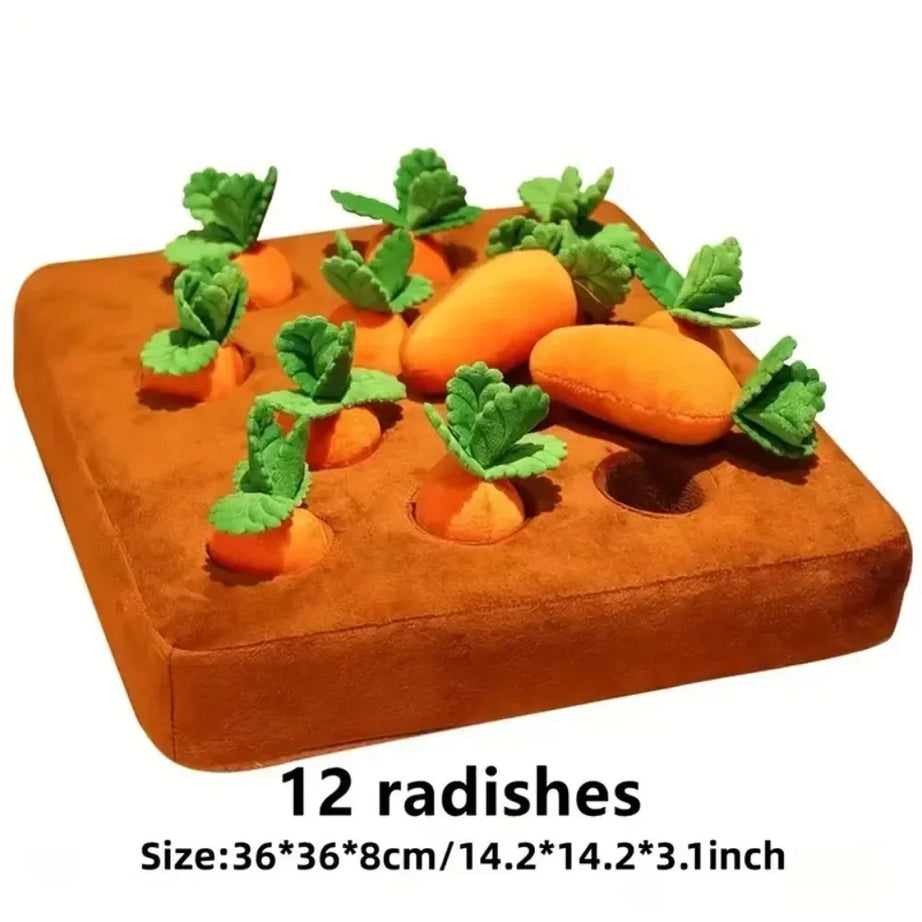 Carrot Plush Pet Vegetable Chew Toy
