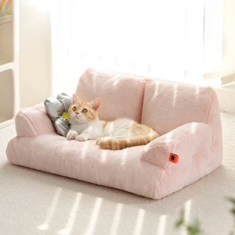 Luxury Fluffy Soft Cat Bed Sofa Nest | Pet Lounger & Kennel