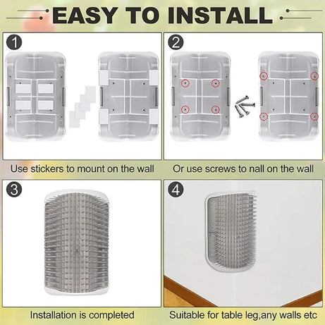 Cat Corner Scrubber & Massager – Scratching Brush Comb