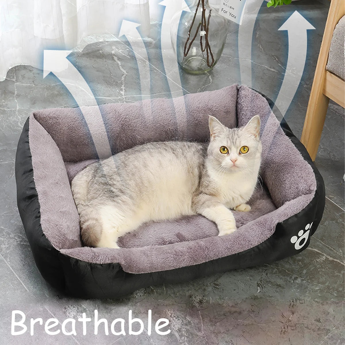 Colorful Square Winter Soft Warm Waterproof Dog/Cat Bed Mat