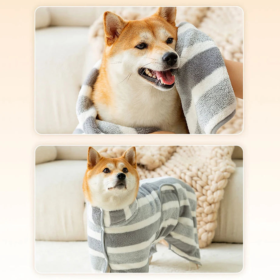 1PC Pet Bathrobe Quick-Dry Towel for Dogs & Cats, Absorbent