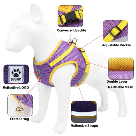 Pet Reflective Harness with Leash