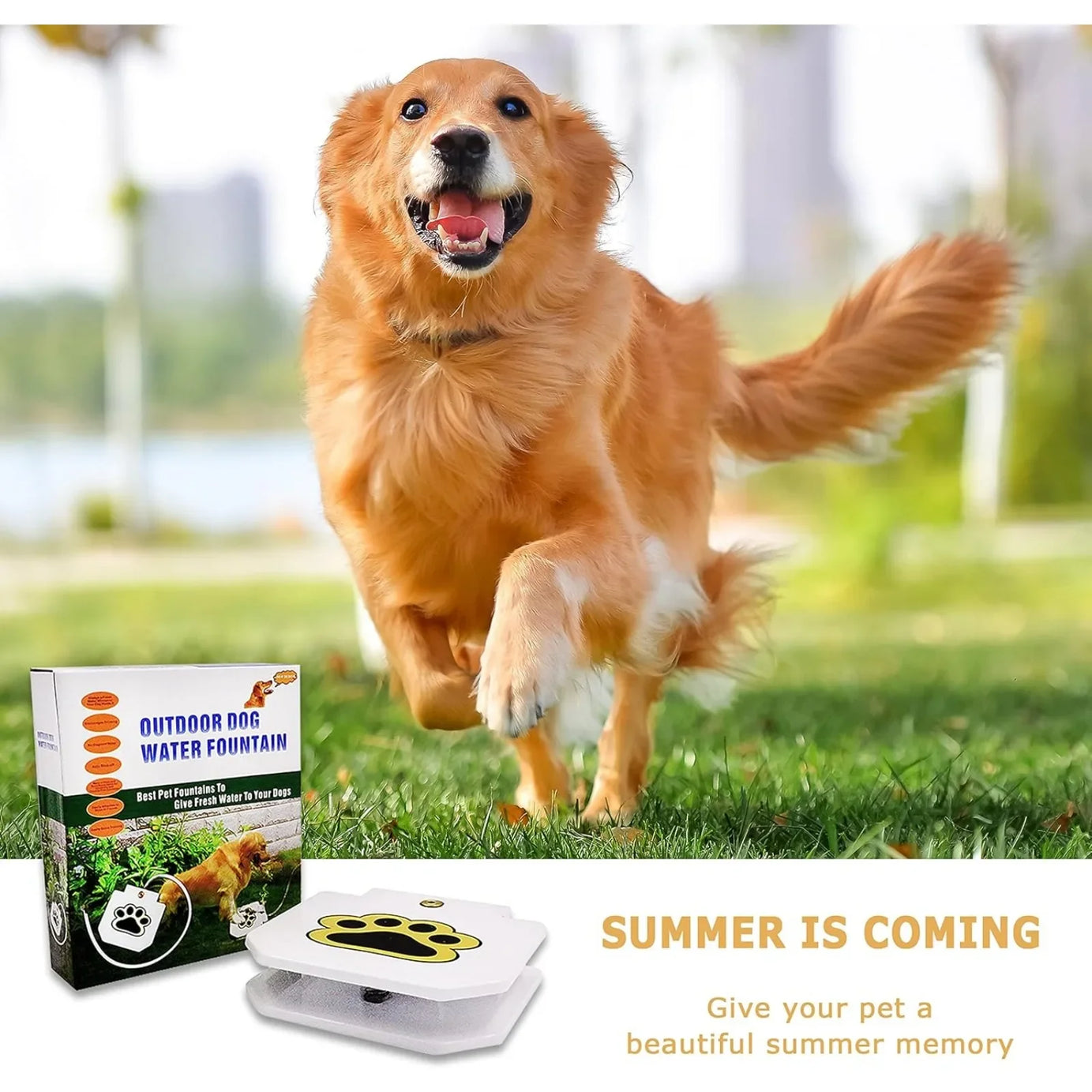  Dog Outdoor Step-On Drinking Fountain – Easy Paw Activated, Durable & Fresh Water