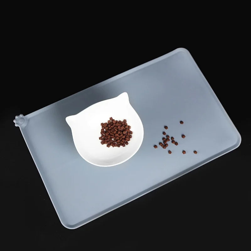 Non-Slip Waterproof Silicone Pet Food Mat, High-Lipped, Non-Stick