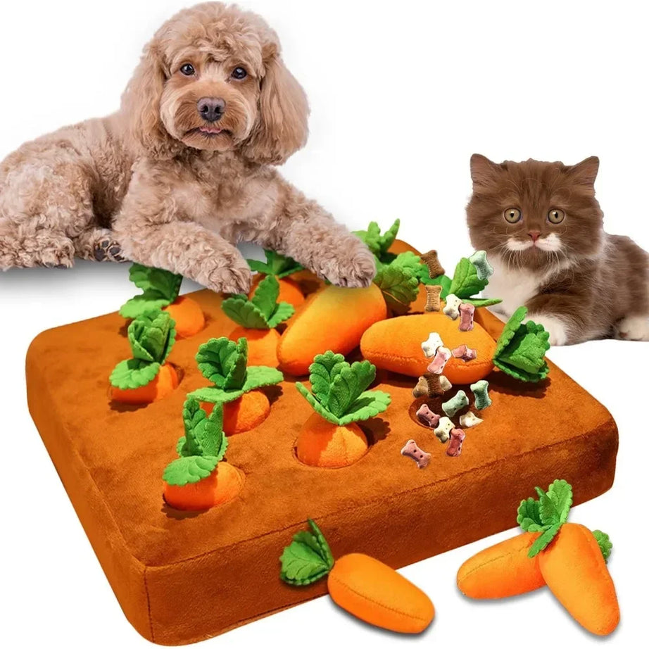 Carrot Plush Pet Vegetable Chew Toy