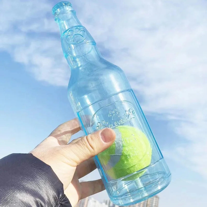 Pet Chew Toy TPR Bite-Resistant Beer Bottle with Tennis Ball