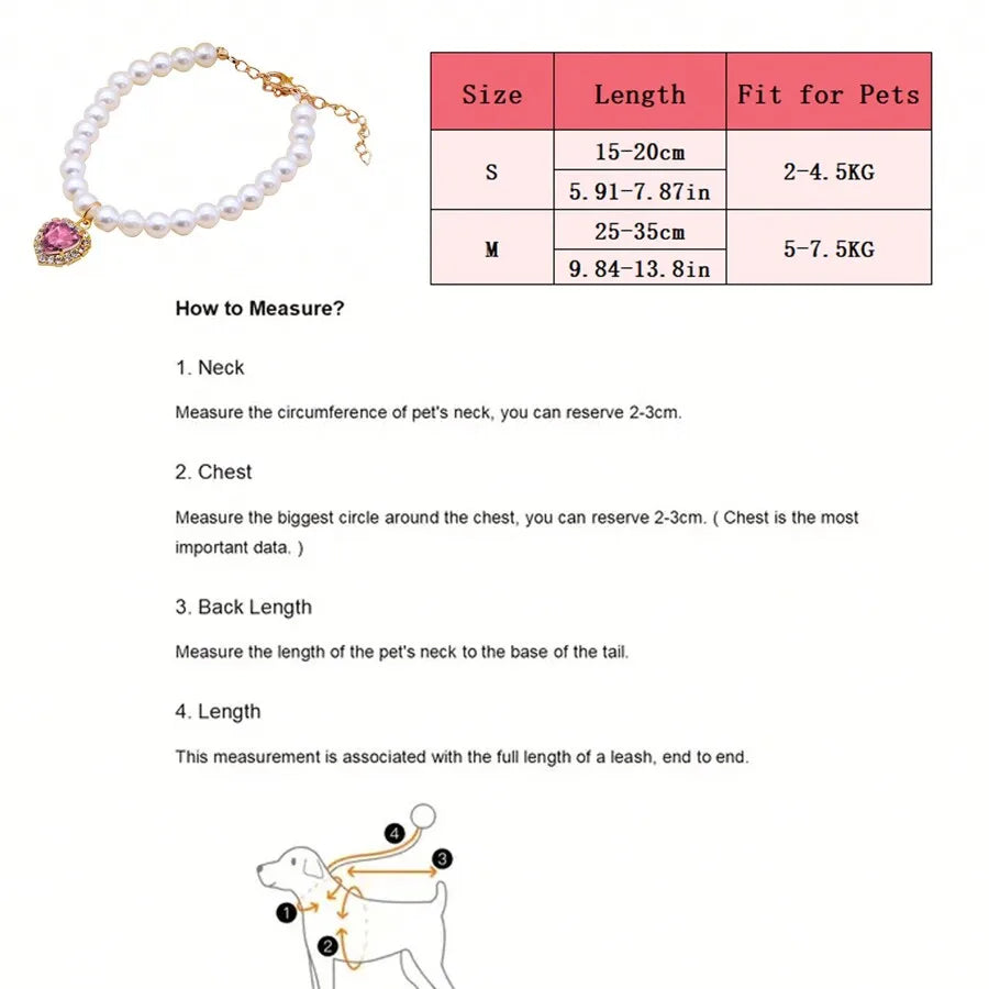 Pet Pearl Collar for Dogs & Cats – Cute Princess Chain