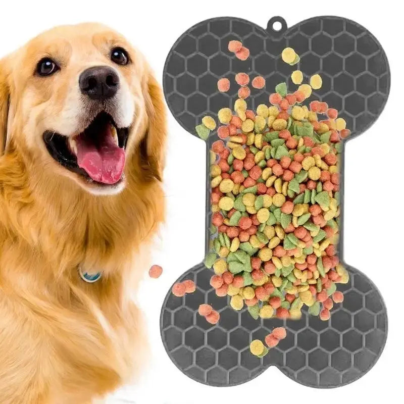 Bone-Shaped Dog Lick Pad – Eases Boredom & Anxiety Fast