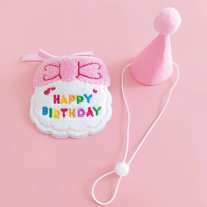 Pet Birthday Hat & Bib Set – Cute Costume for Cats & Dogs