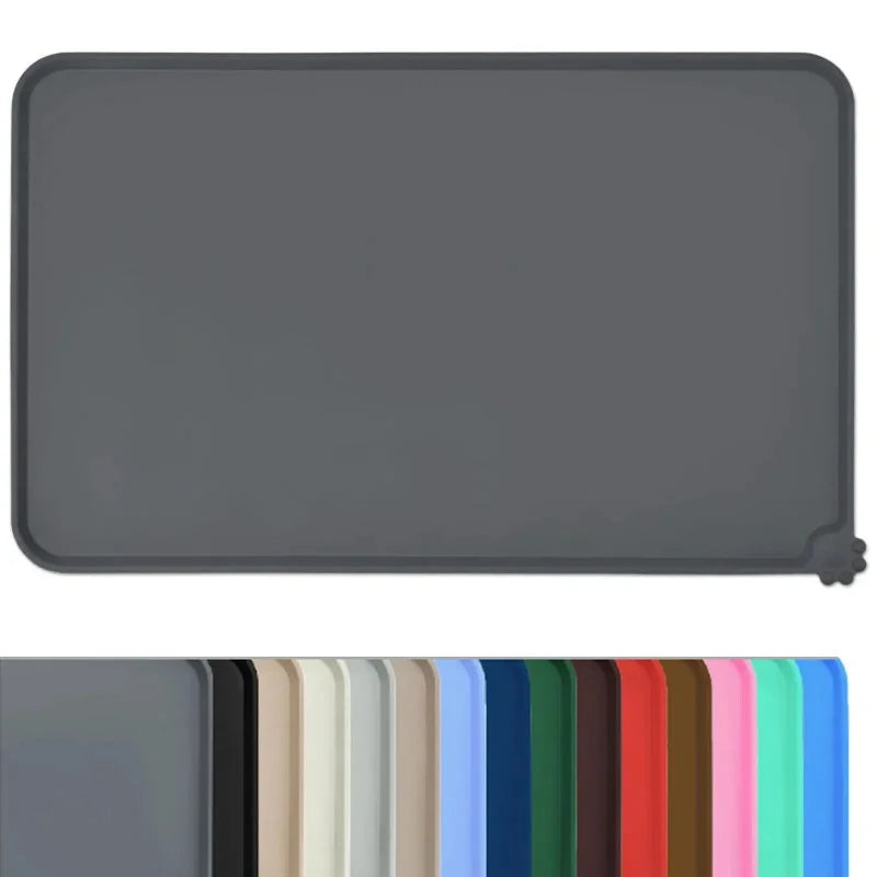 Non-Slip Waterproof Silicone Pet Food Mat, High-Lipped, Non-Stick
