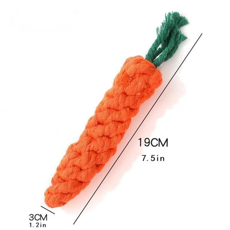 1Pc Carrot Shape Cotton Rope Toy for Dogs & Cats, Indoor Chew