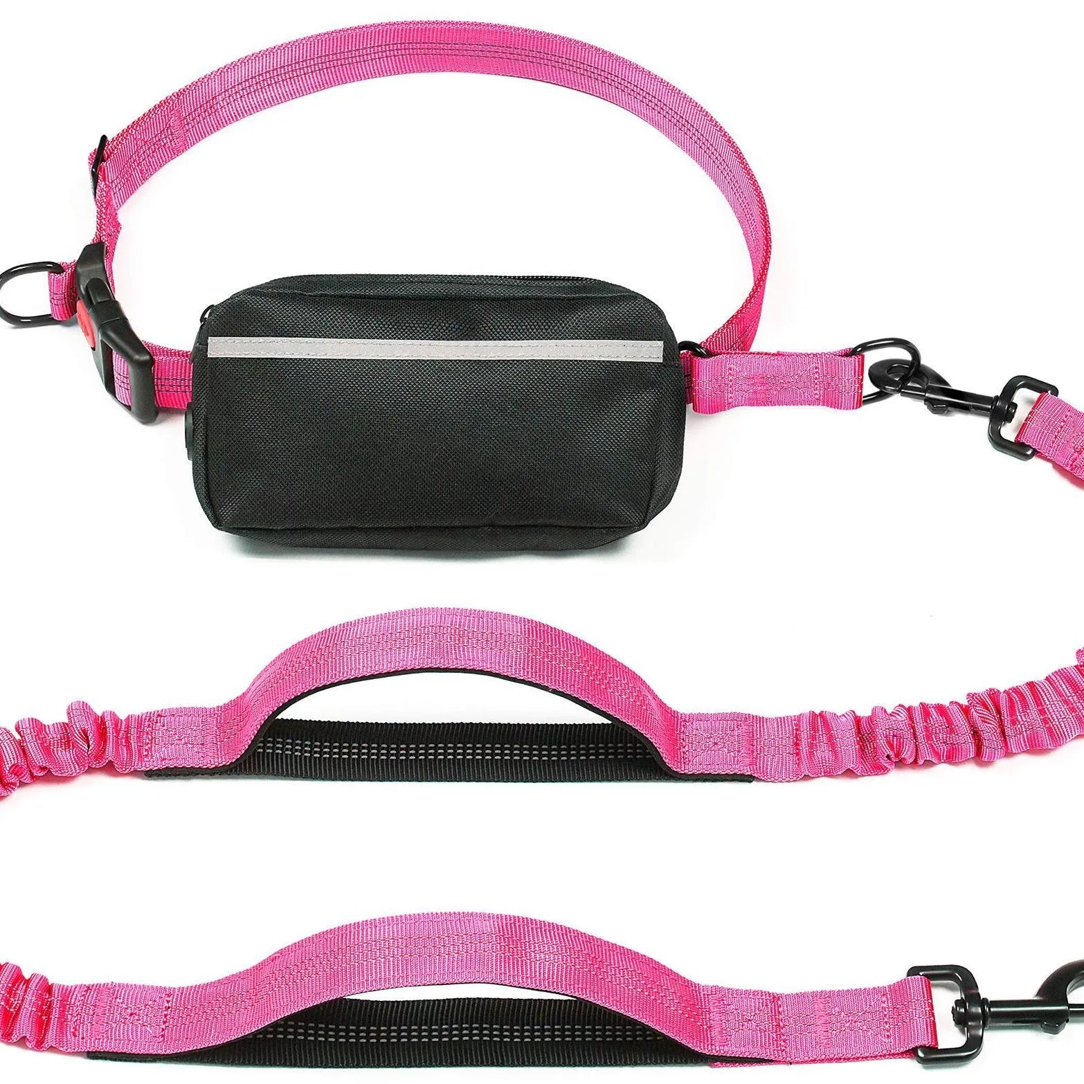 Hands-Free Retractable Leash with Pouch & Padded Handles