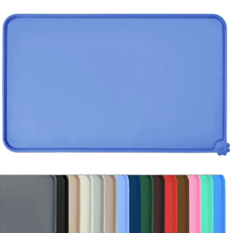 Non-Slip Waterproof Silicone Pet Food Mat, High-Lipped, Non-Stick
