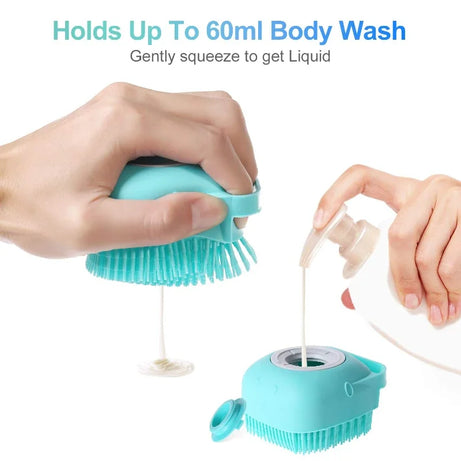 Pet Dog Shampoo Brush 2.7Oz 80ml Silicone Massage Comb for Bath