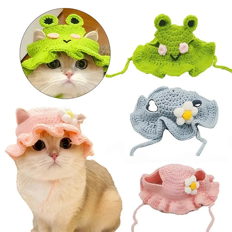 Handmade Cat Hat – Knit Pet Cap for Photo Shoots & Parties
