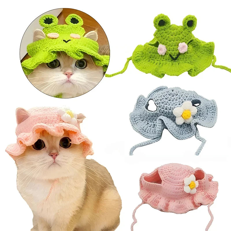 Handmade Cat Hat – Knit Pet Cap for Photo Shoots & Parties