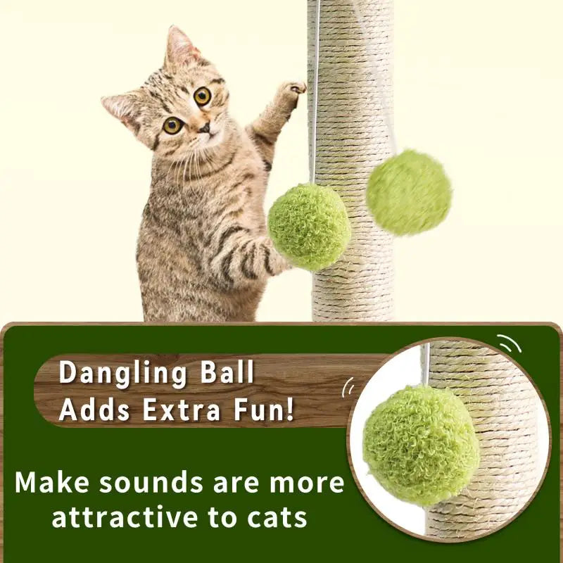 Funny Cat Toy Sisal Scratcher Climbing Post & Balls