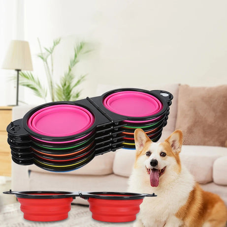 Collapsible Double Dog Bowl