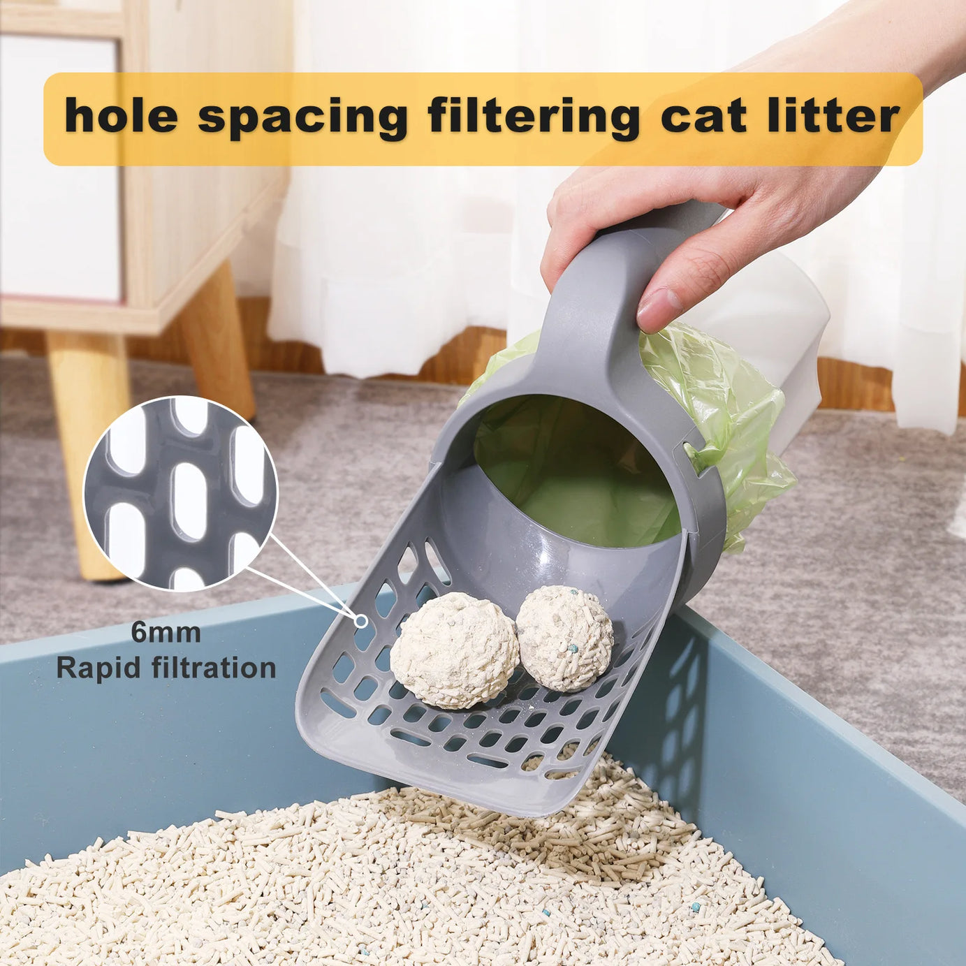 Self-Cleaning Cat Litter Scoop with Refill Bags & Filter
