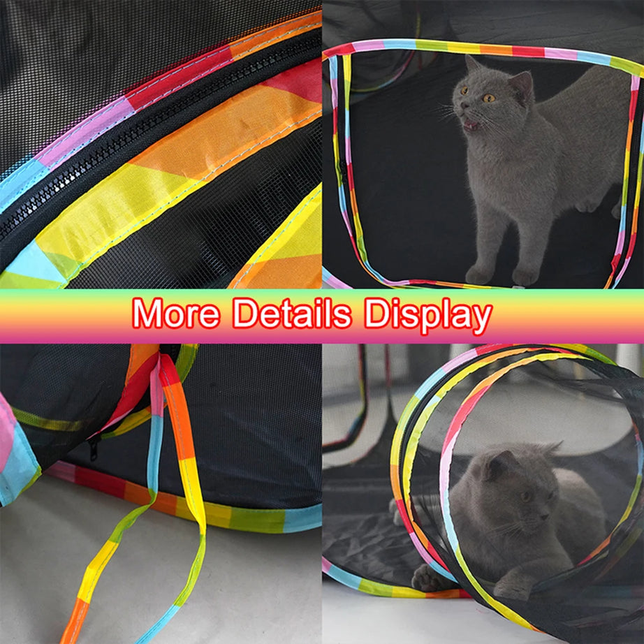 Foldable Outdoor Cat Enclosure & Playpen Tunnel for Pets