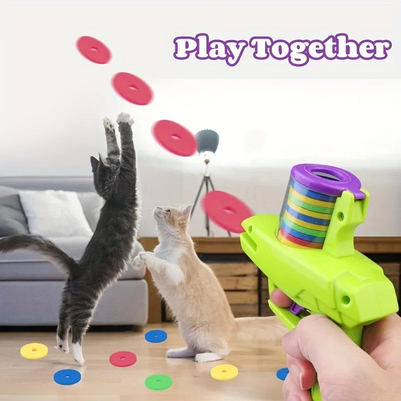 Funny Cat Turnip Gun Toy – 15 Discs, Interactive Pet Play