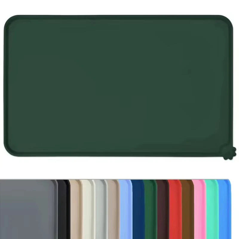 Non-Slip Waterproof Silicone Pet Food Mat, High-Lipped, Non-Stick