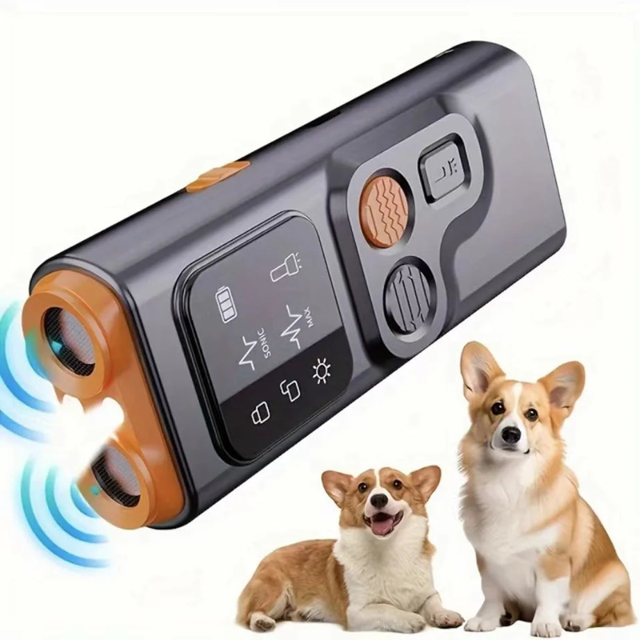Rechargeable Ultrasonic Dog Repeller & Trainer with LED Light