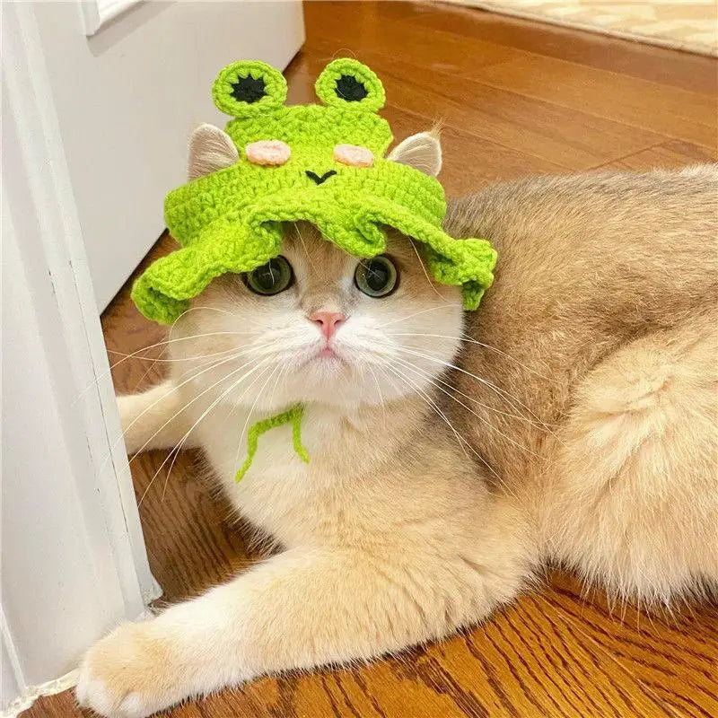 Handmade Cat Hat – Knit Pet Cap for Photo Shoots & Parties