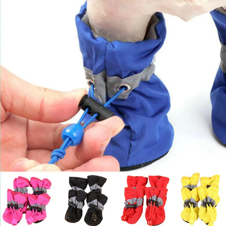 4Pcs Waterproof Anti-Slip Dog Shoes – Rain Boots for Pets