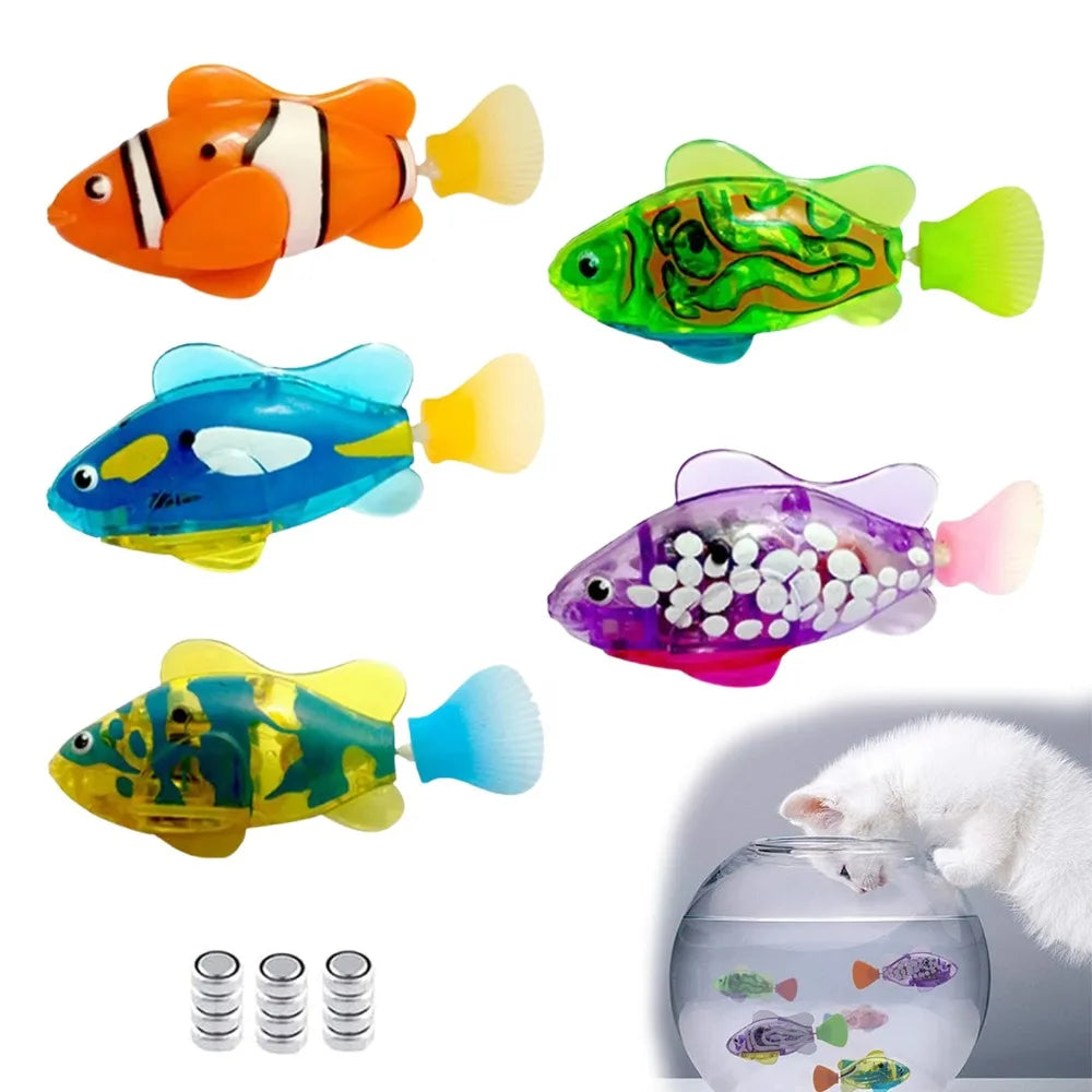 LED Robot Fish Cat Toy – Interactive, Glowing, Swims!