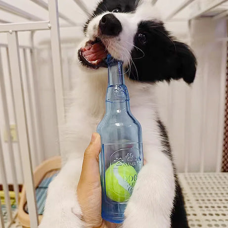 Pet Chew Toy TPR Bite-Resistant Beer Bottle with Tennis Ball