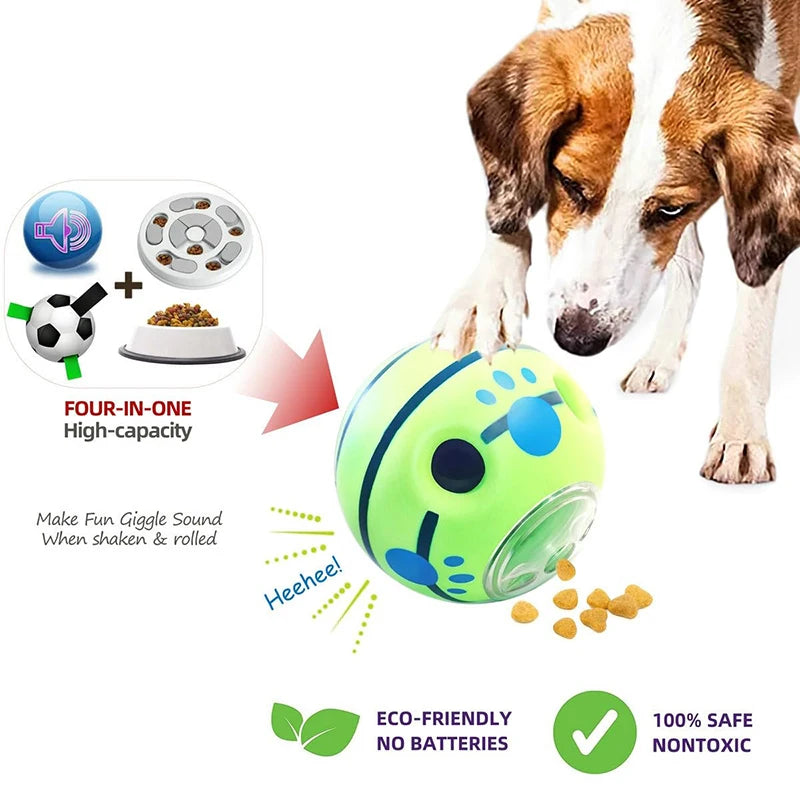 Interactive Food Dispensing Dog Toy Giggle Ball for Treats & Play