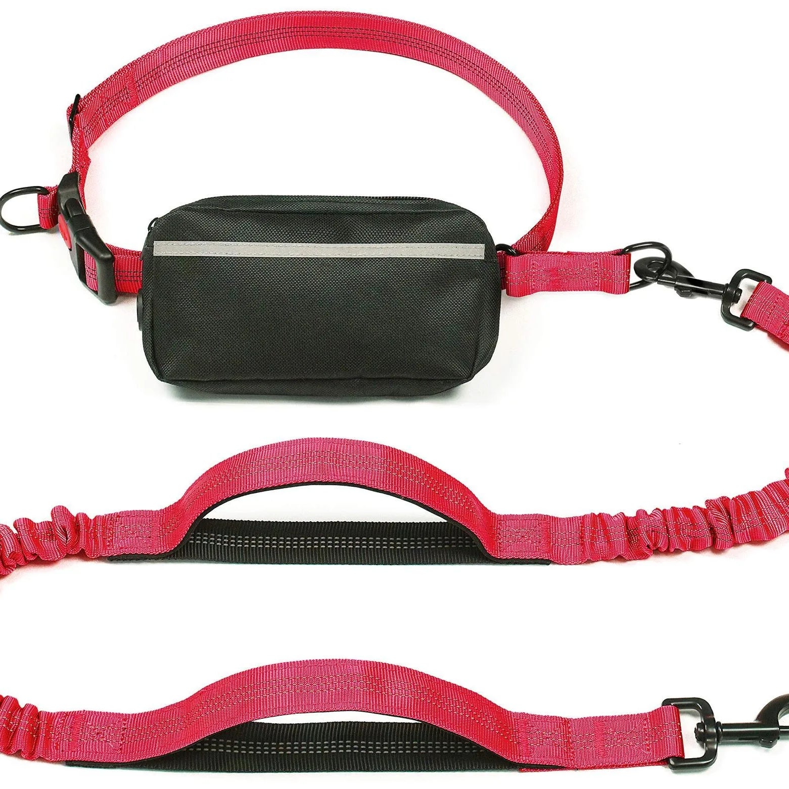 Hands-Free Retractable Leash with Pouch & Padded Handles