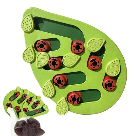 Green Leaf Cat Toy, Dog Feeder, Slow Food Puzzle, Interactive