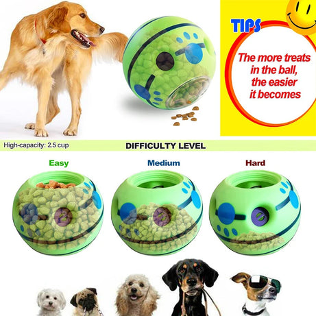 Interactive Food Dispensing Dog Toy Giggle Ball for Treats & Play