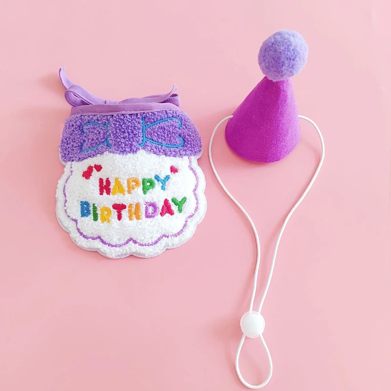 Pet Birthday Hat & Bib Set – Cute Costume for Cats & Dogs