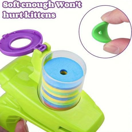 Funny Cat Turnip Gun Toy – 15 Discs, Interactive Pet Play