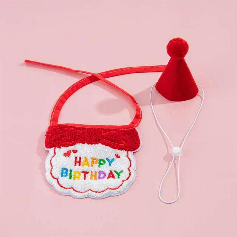 Pet Birthday Hat & Bib Set – Cute Costume for Cats & Dogs