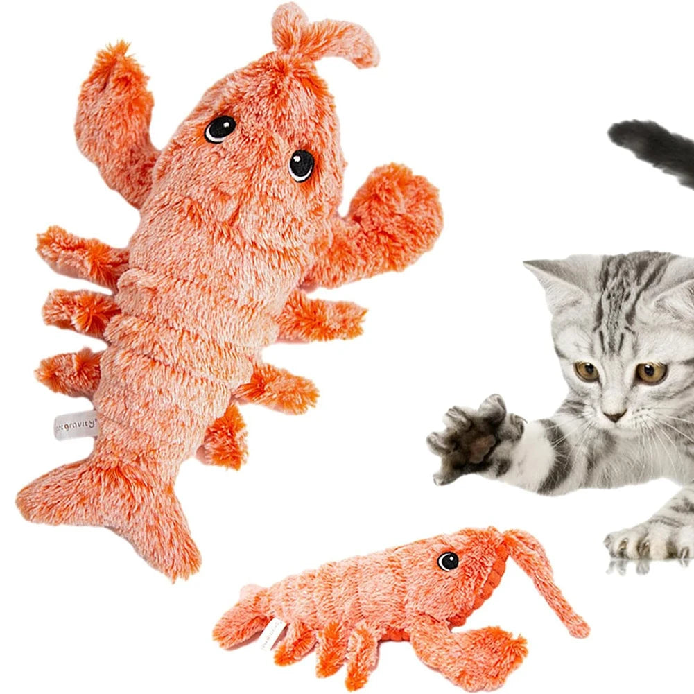 USB Jumping Lobster Cat Toy – Plush, Electric, Rechargeable